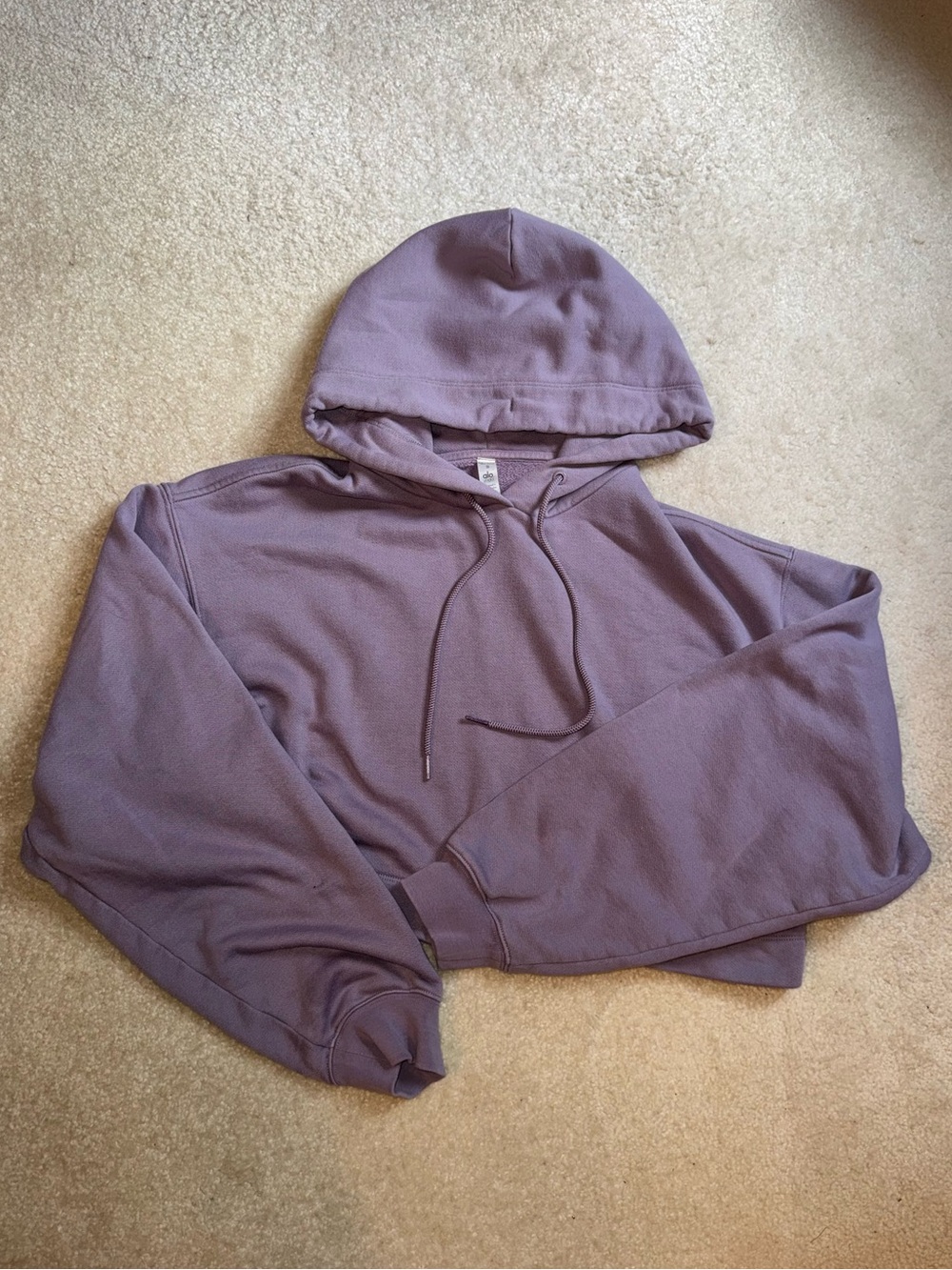 ALO Yoga Lavender Bae Crop Hoodie